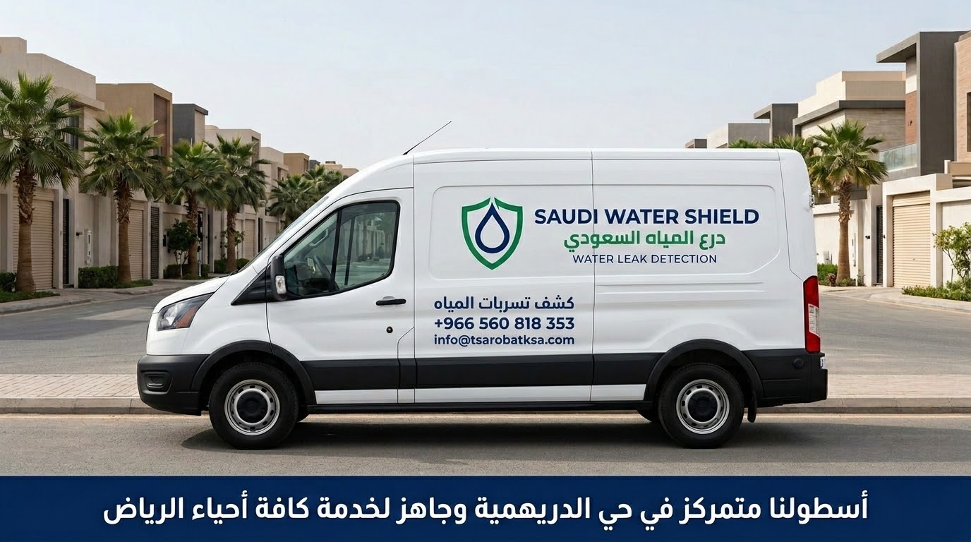 سيارة شركة تسربات السعودية بالرياض