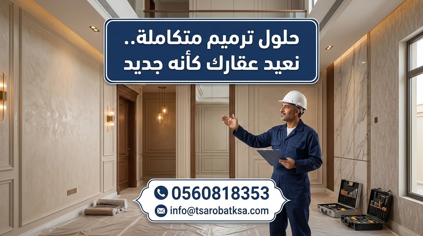 مهندس يشرف على أعمال ترميم وصيانة فيلا بالرياض